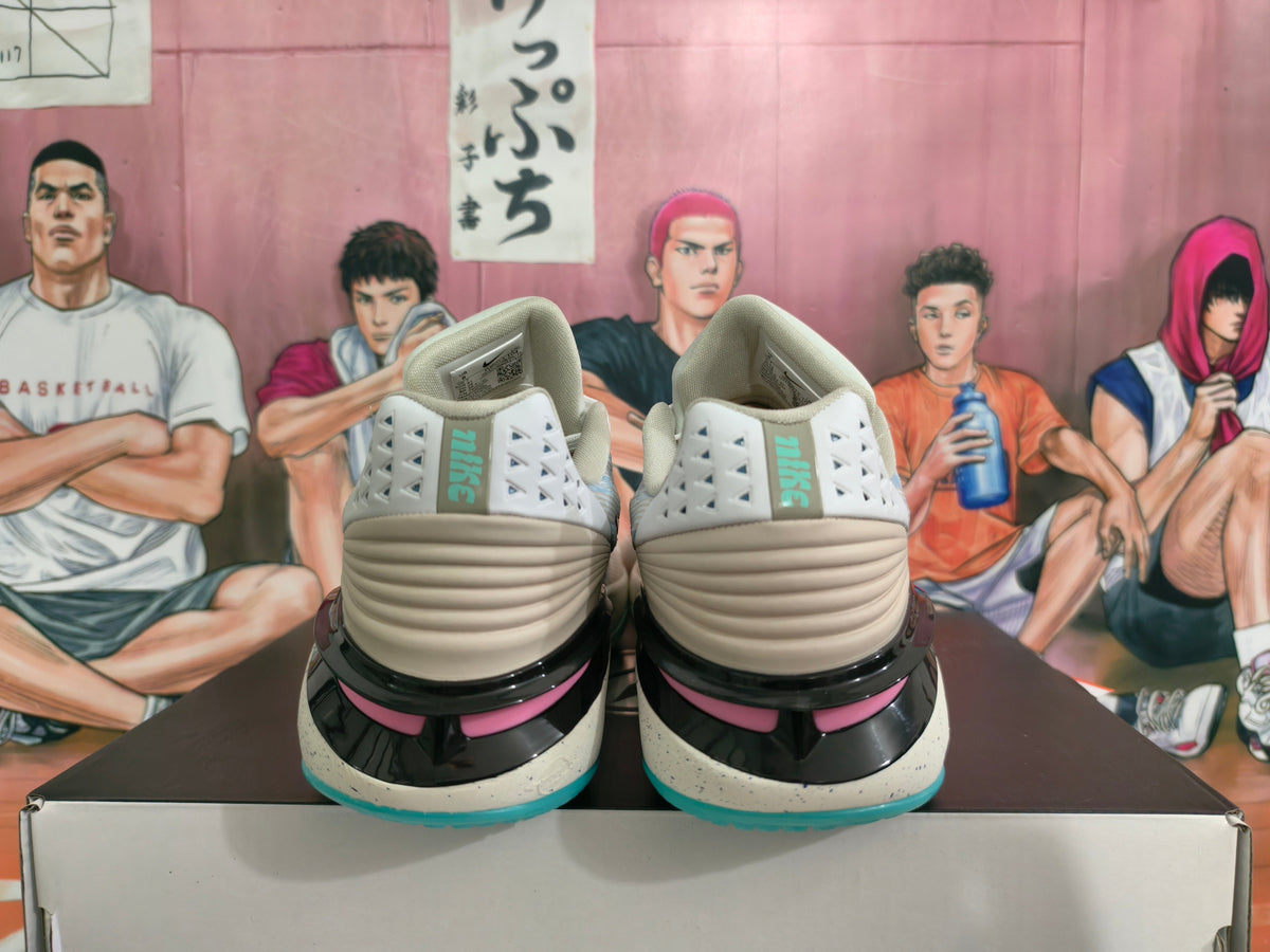 Nike Basketball Shoes in Gray Blue with Pink Accents