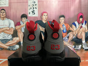 Jordan 9 High-Top Basketball Sneakers Black Grey Red