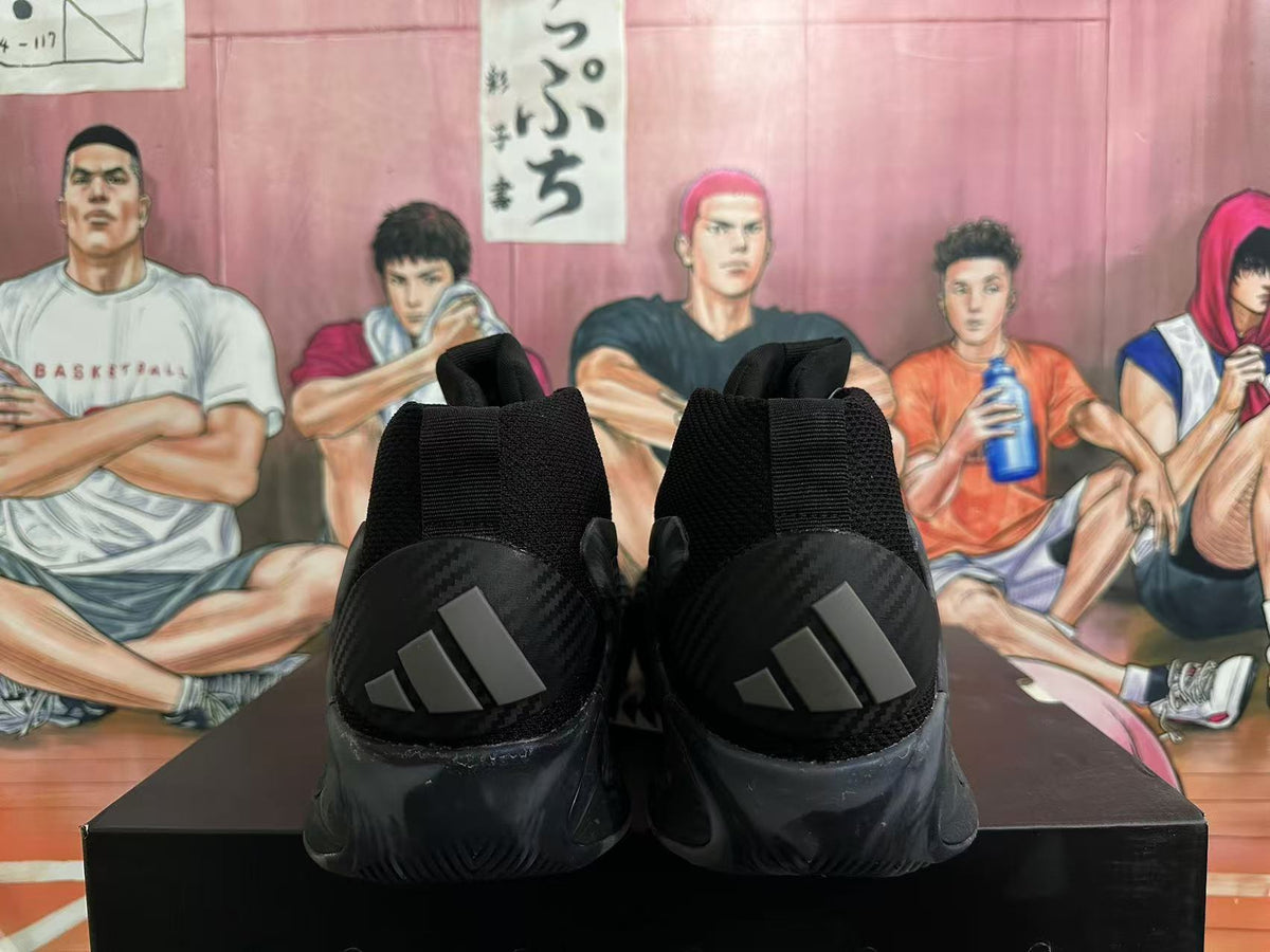 Adidas Basketball Shoes Black and Dark Gray High-Top