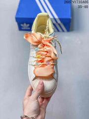 Adidas Superstar White Peach Bow Custom Sneakers 2607NY735A05