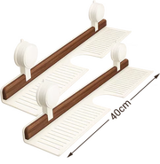 🔥Hot selling💥 Walnut Bathroom, Kitchen Suction Cup Shelf