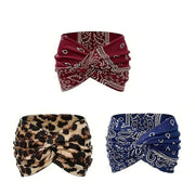 Printed cross yoga headband