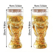 Soccer Trophy Style Beer Glass