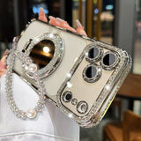 ✨💎Sparkling Diamond Women's Phone Case with Mirror & Stand for iPhone 12/13/14/15/16/17 Pro Max,17Air,14/15/16 Plus💖
