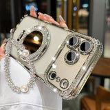 Sparkling Diamond Case Mirror Stand for iPhone